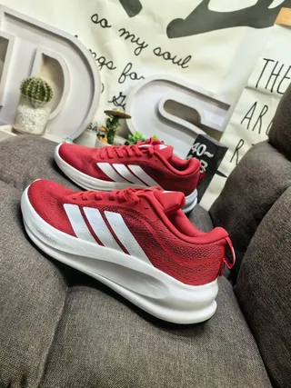 Adidas Gray Orange Knit Mesh Upper Three-Stripe Side Panel Running Shoes 6