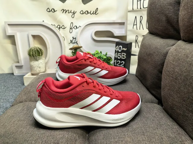 Adidas Gray Orange Knit Mesh Upper Three-Stripe Side Panel Running Shoes 10