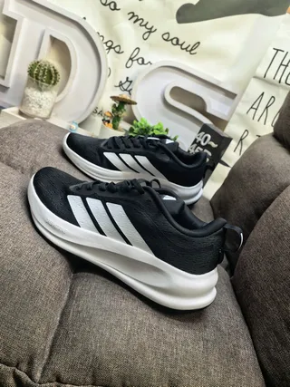 Adidas Gray Orange Knit Mesh Upper Three-Stripe Side Panel Running Shoes 15