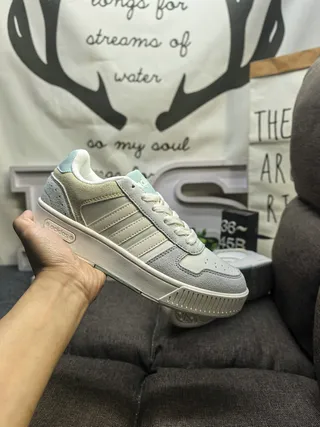 Adidas Gray Yellow Low-Top Striped Side Lifestyle Sneakers 5