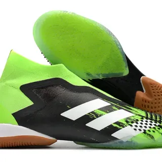 Adidas 绿黑袜面不对称笼式室内足球鞋