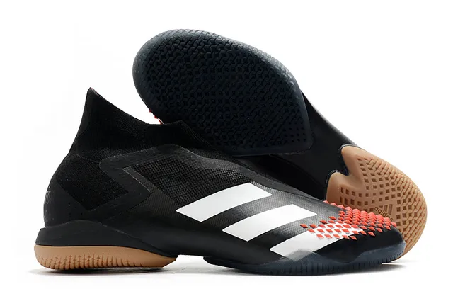 Adidas Chaussures de football indoor vert noir, upper de type chaussette, cage asymétrique, chaussures de football indoor 2