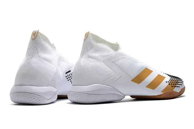 Adidas Chaussures de football indoor vert noir, upper de type chaussette, cage asymétrique, chaussures de football indoor 16