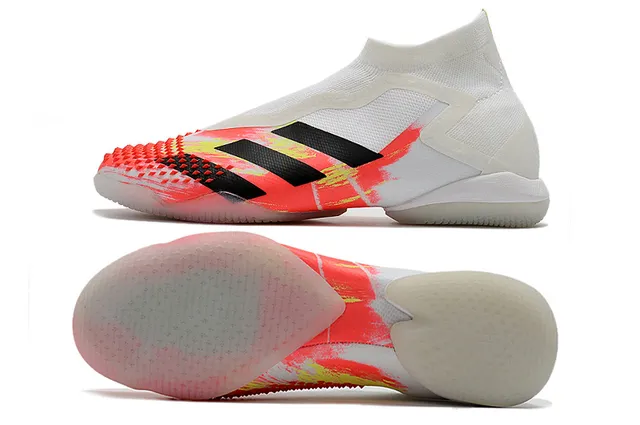Adidas Chaussures de football indoor vert noir, upper de type chaussette, cage asymétrique, chaussures de football indoor 17