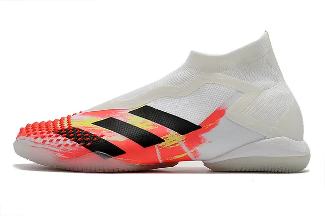 Adidas Chaussures de football indoor vert noir, upper de type chaussette, cage asymétrique, chaussures de football indoor 20