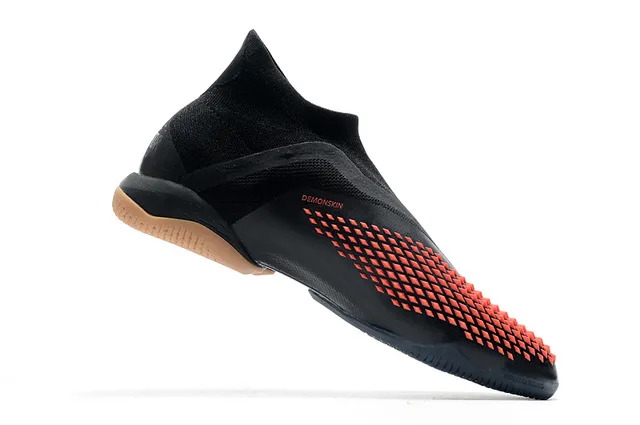 Adidas Chaussures de football indoor vert noir, upper de type chaussette, cage asymétrique, chaussures de football indoor 24
