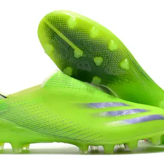 Adidas हरा बैंगनी नियोन लाइम एक रंग का सॉक-फिट कॉलर फर्म-ग्राउंड फुटबॉल जूते