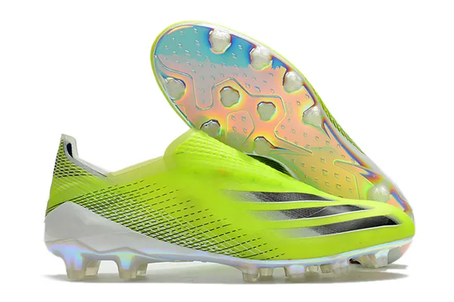 Adidas أخضر أرجواني نيون لايم أحادي اللون كولار صوك فيت أرض صلبة أحذية كرة القدم 10