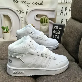 Adidas High-Top All-White Lifestyle Sneakers