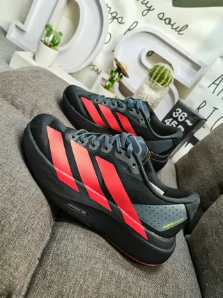 Adidas Lightstrike Pro Black Red Low-Top Mesh Upper Running Shoes 7