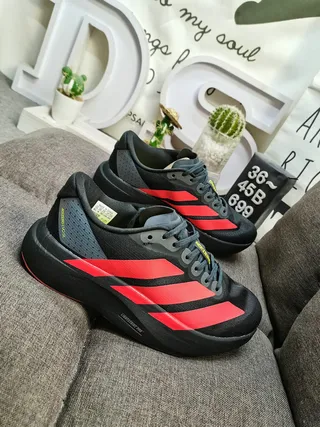 Adidas Lightstrike Pro Black Red Low-Top Mesh Upper Running Shoes 9