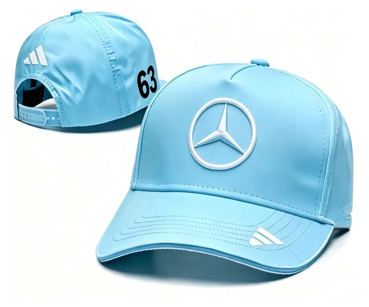 Boné de beisebol Adidas Mercedes-Benz Star bordado azul real 4