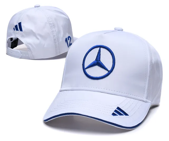 Boné de beisebol Adidas Mercedes-Benz Star bordado azul real 9