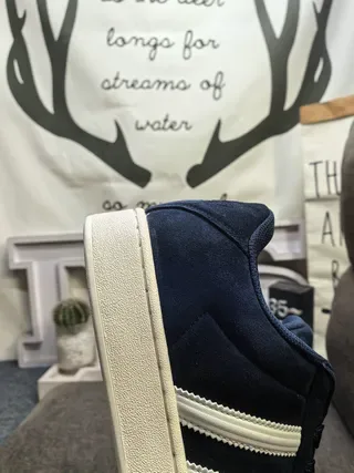 Adidas Navy Beige Suede Upper Shell Toe Lifestyle Sneakers 3