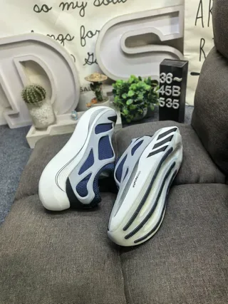 Adidas Navy Silver Laceless Slip-On Open-Cage Overlay Lifestyle Sneakers 6