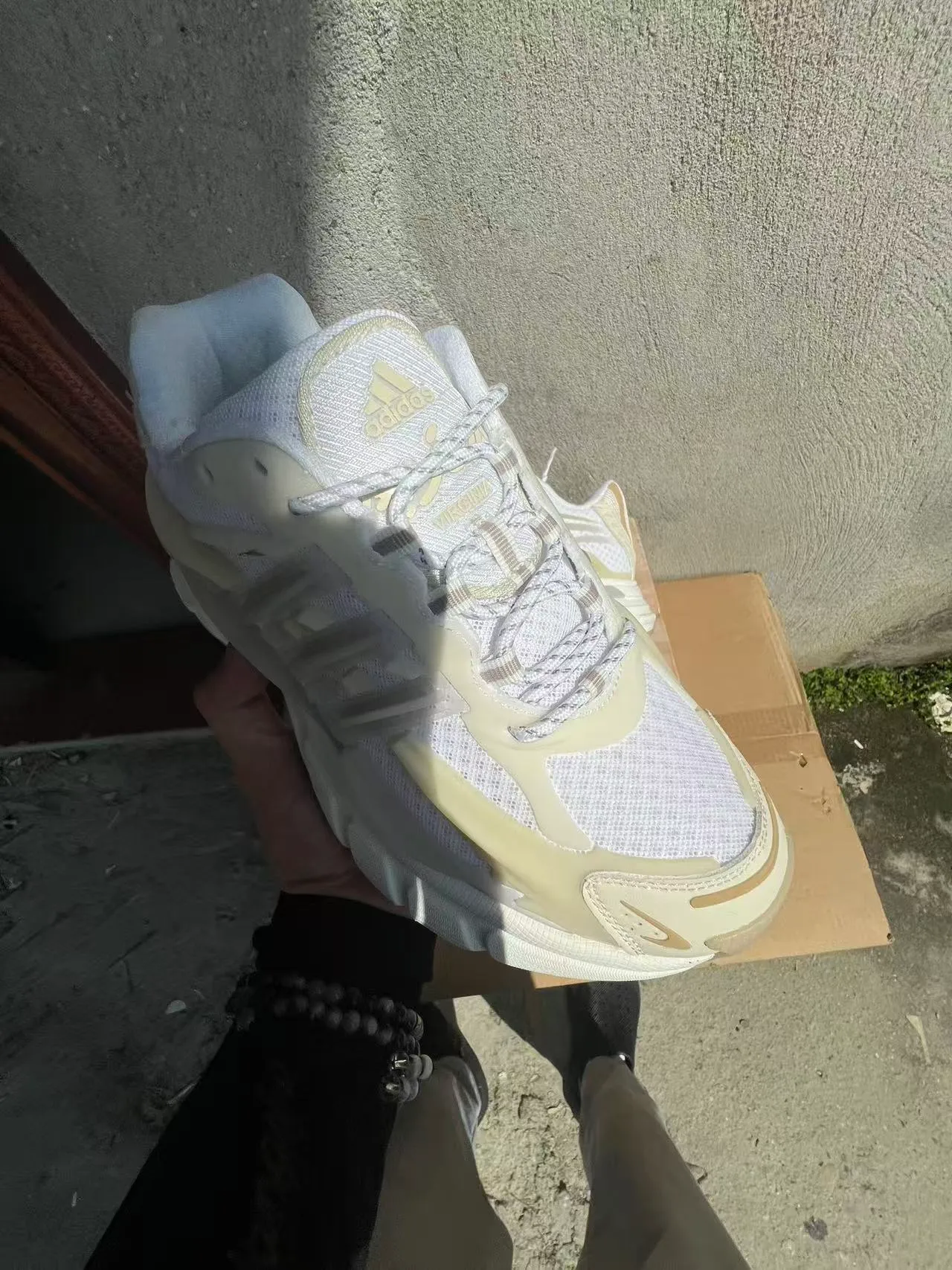 Adidas NMD White Beige Sole Mesh Upper Chunky Sneakers 2