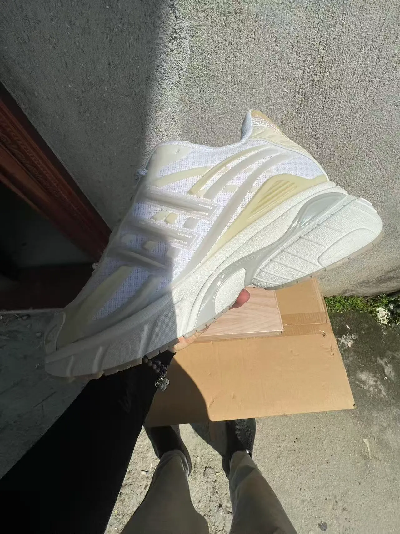 Adidas NMD White Beige Sole Mesh Upper Chunky Sneakers 5
