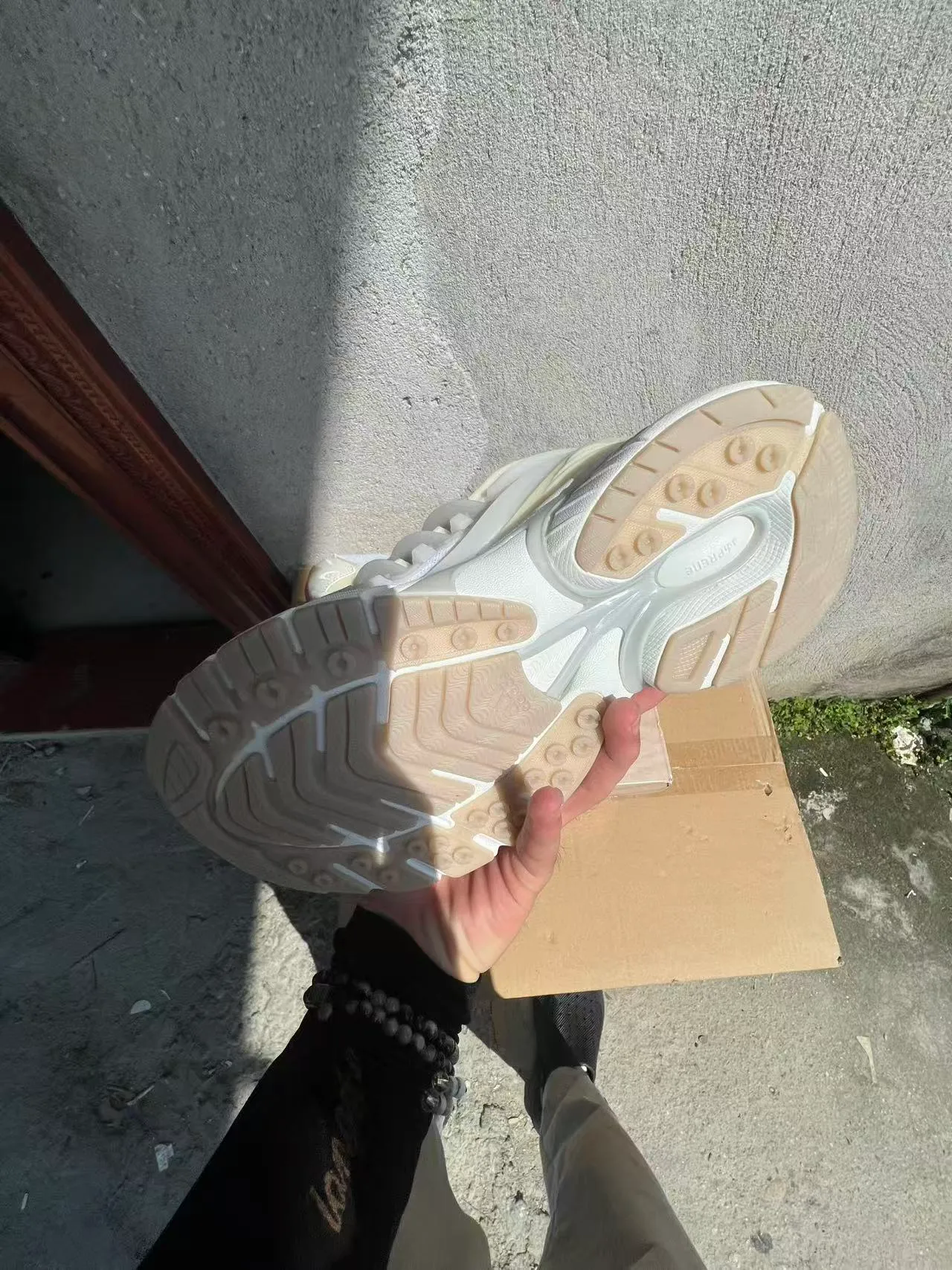 Adidas NMD White Beige Sole Mesh Upper Chunky Sneakers 6
