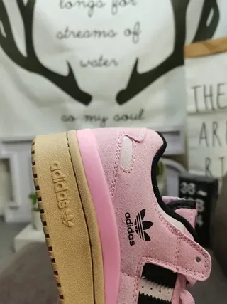 Adidas Pink Black Low-Top Suede Upper Lifestyle Sneakers 3