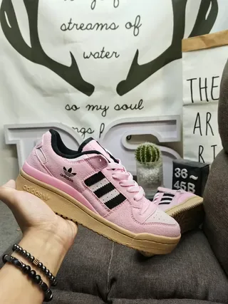 Adidas Pink Black Low-Top Suede Upper Lifestyle Sneakers 5