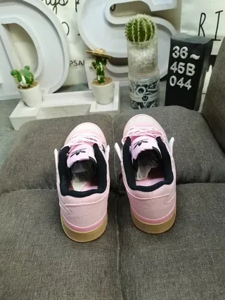Adidas Pink Black Low-Top Suede Upper Lifestyle Sneakers 8