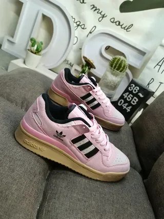 Adidas Pink Black Low-Top Suede Upper Lifestyle Sneakers 9