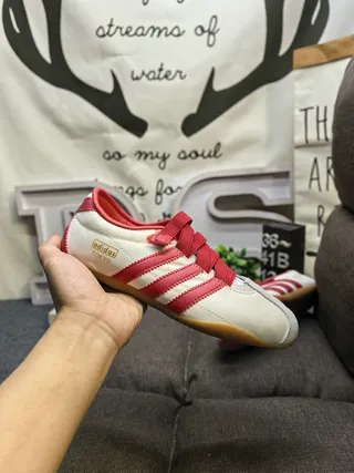 Adidas Pink Brown Laceless Velcro Strap Lifestyle Sneakers 5