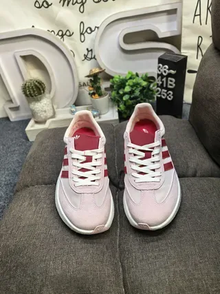 Adidas Pink Red Low-Top Platform Sole Lifestyle Sneakers 10