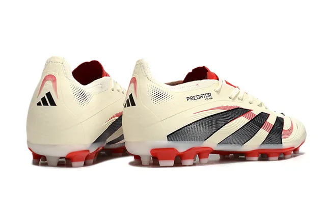 Adidas Predator Beige Red Low-Cut Football Boot Ribbed Forefoot Cage Firm-Ground Soccer Shoes 5