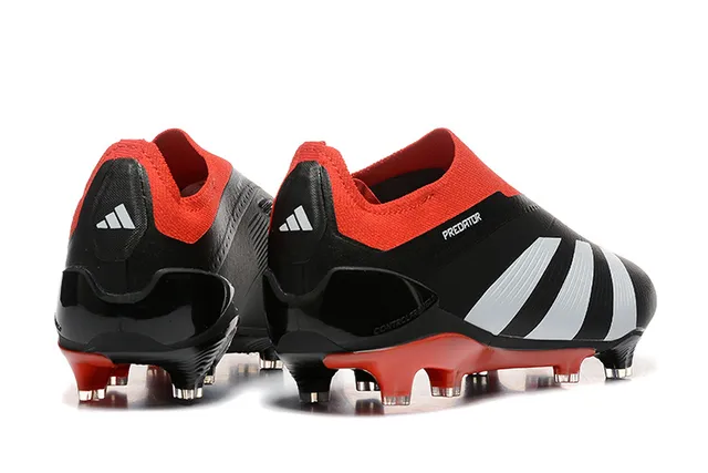 Adidas Predator Black Red White Firm-Ground Soccer Shoes 2