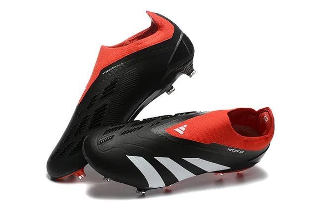 Adidas Predator Black Red White Firm-Ground Soccer Shoes 3