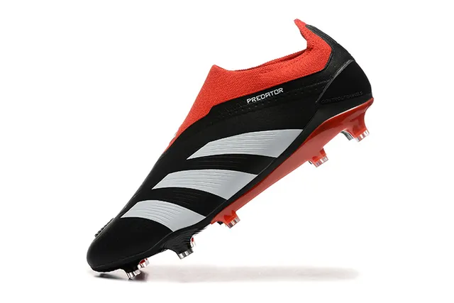 Adidas Predator Black Red White Firm-Ground Soccer Shoes 5