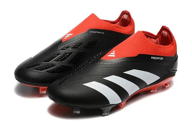 Adidas Predator Black Red White Firm-Ground Soccer Shoes 8
