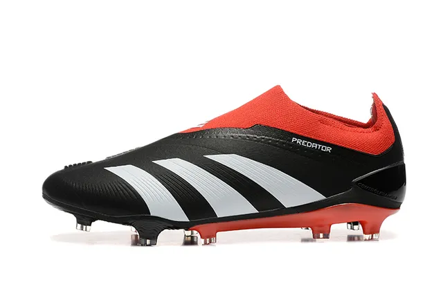 Adidas Predator Black Red White Firm-Ground Soccer Shoes 10