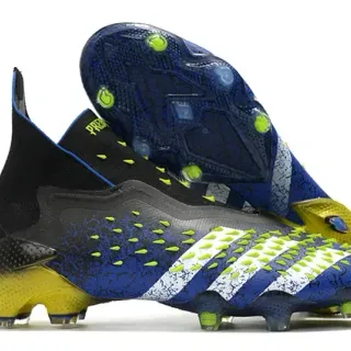 Adidas Predator Blue Black High-Cut Sock-Fit Upper Firm-Ground Soccer Shoes