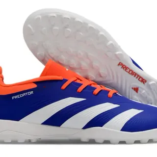Adidas Predator Blue Orange Low-Cut Synthetic Upper Three-Stripe Side Panel Turf Soccer Shoes