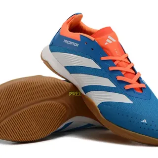 Adidas Predator Blue Orange Synthetic Textile Upper Three White Stripes Indoor Soccer Shoes