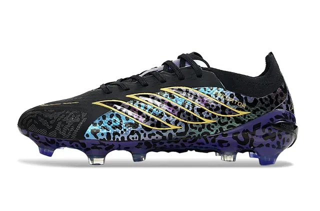 Adidas Predator Imprimé Léopard Cage Dorée Terrain Firme Chaussures de Football 7
