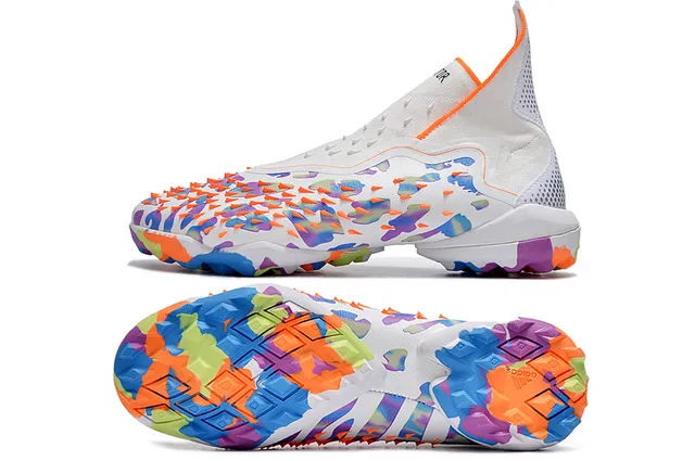 Adidas Predator Multicolore Haut en Maille Impression Éclaboussée Gazon Chaussures de Football 6