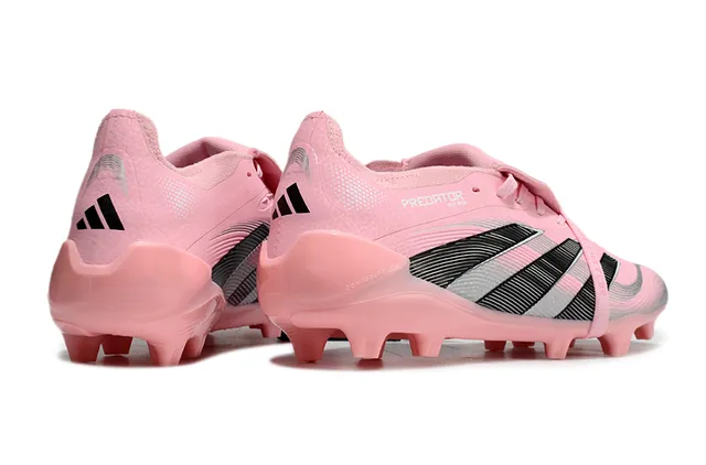 Adidas Predator Pink Black Low-Cut Lace-Up Asymmetric Lacing Firm-Ground Soccer Shoes 3
