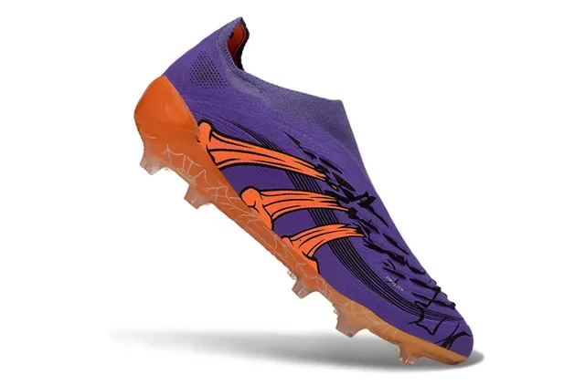 Adidas Predator Violet Orange Low-Cut Sock-Fit Surface Firme Chaussures de Football 2