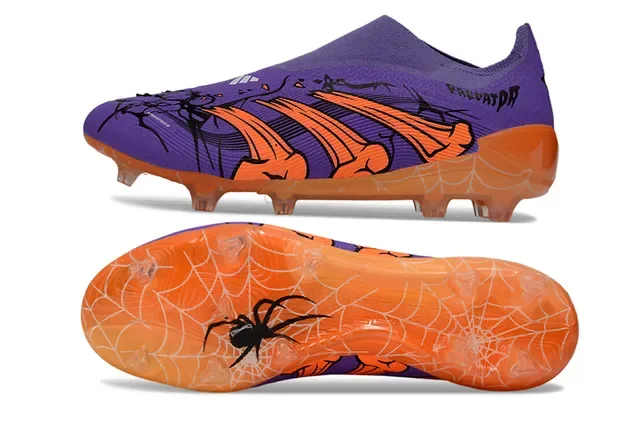 Adidas Predator Violet Orange Low-Cut Sock-Fit Surface Firme Chaussures de Football 6