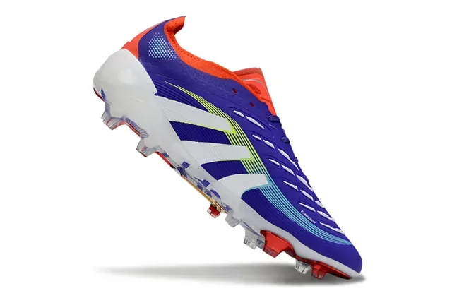 Adidas Predator Violet Rouge Partie Supérieure Synthétique Ribbelée Superposition de Trois Rayures Terrain Ferme Chaussures de Football 2