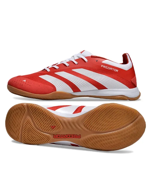 Adidas Predator Red and White Indoor Soccer Shoes 4