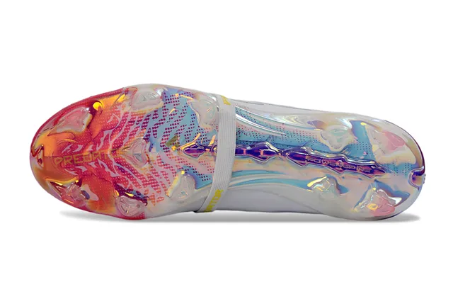 Adidas Predator White Multicolor Iridescent Gradient Stripes Holographic Heel Counter Firm-Ground Soccer Shoes 5