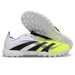 Adidas Predator White Yellow Low-Cut Synthetic Upper Three-Stripe Overlay Turf Soccer Shoes