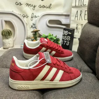 Adidas Red Beige Suede Upper Three-Stripe Side Panel Lifestyle Sneakers
