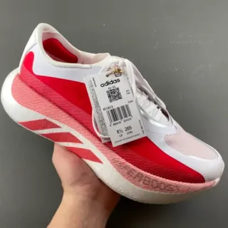 Adidas Zapatos de Running con Color-Blocked Rojo Blanco y Upper de Malla Ingenierizada