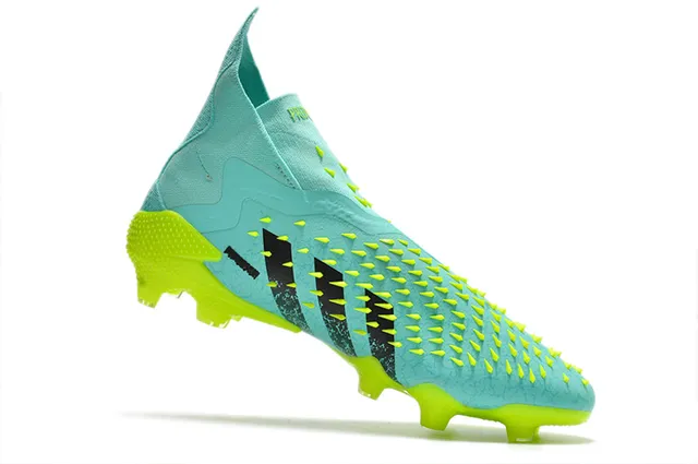 Adidas Red Yellow High-Cut Sock-Fit Collar Textured Spiked Upper Firm-Ground Soccer Shoes 2