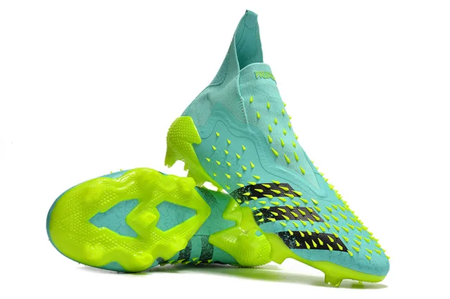 Adidas Red Yellow High-Cut Sock-Fit Collar Textured Spiked Upper Firm-Ground Soccer Shoes 4